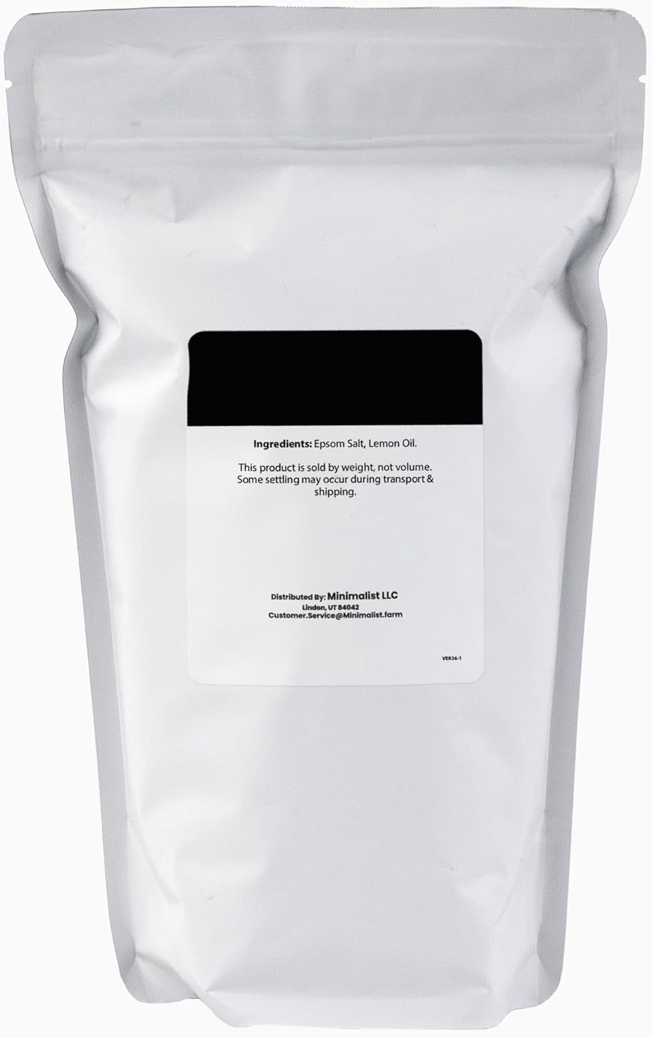 Minimalist Epsom Salt with Lemon Oil, Perfect for Scented Baths and Foot Soaks, Packaged for Convenience in a Refillable Bag (48 Ounce)
