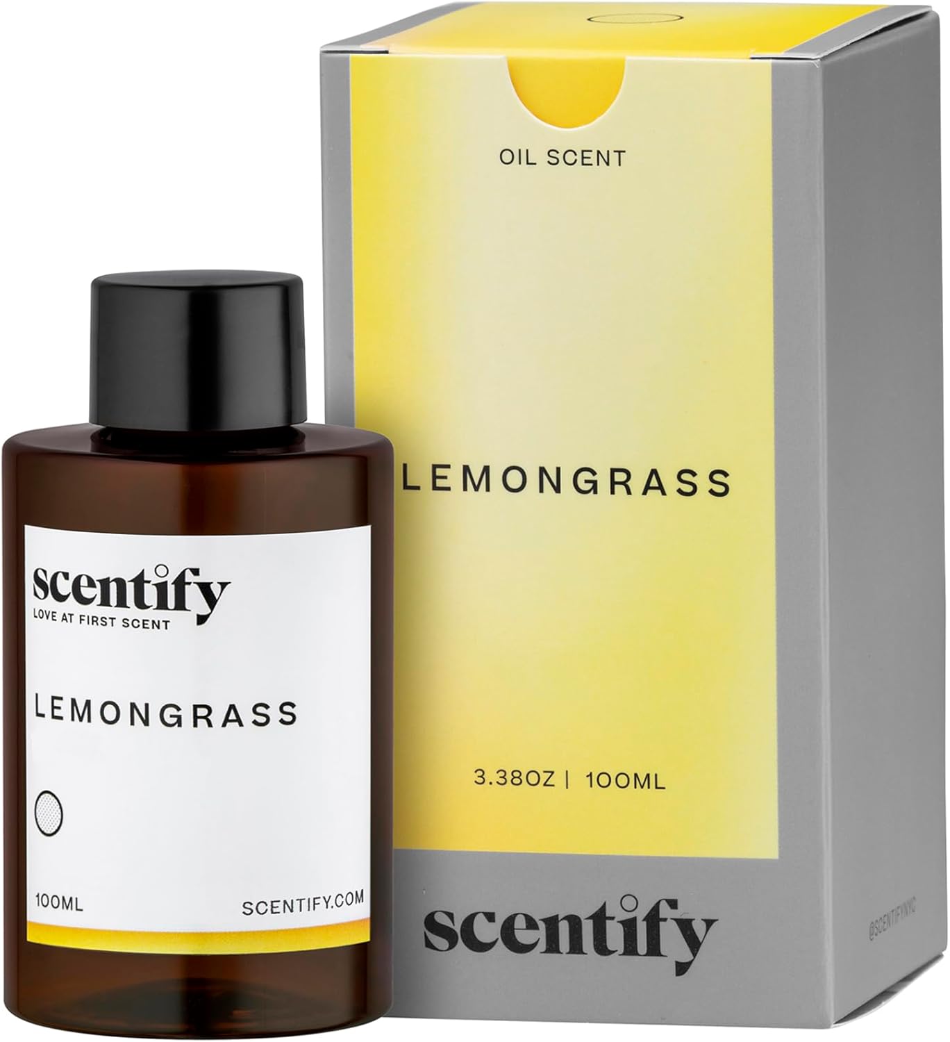 Scentify Lemongrass Aroma Oil Refill Scent for Oil Diffusers - Lemongrass, Clove, Musk Scents - Luxurious Relaxing Aromatherapy Diffuser Fragrance 100ml, 3.38 oz