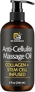 Firming Body Massage Oil with Collagen & Stem Cell – Helps Smooth the Appearance of Cellulite & Improve Skin Texture – Refreshing Aromatherapy Body Oil for Legs & Full Body – 8 Fl Oz by M3