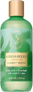 Bath & Body Works Eucalyptus Spearmint Body Wash & Foam Bath, Aromatherapy Cleanser with Vitamin E & Aloe, Non-Drying & Gentle for Daily Use, 10 fl oz - 1 Pack