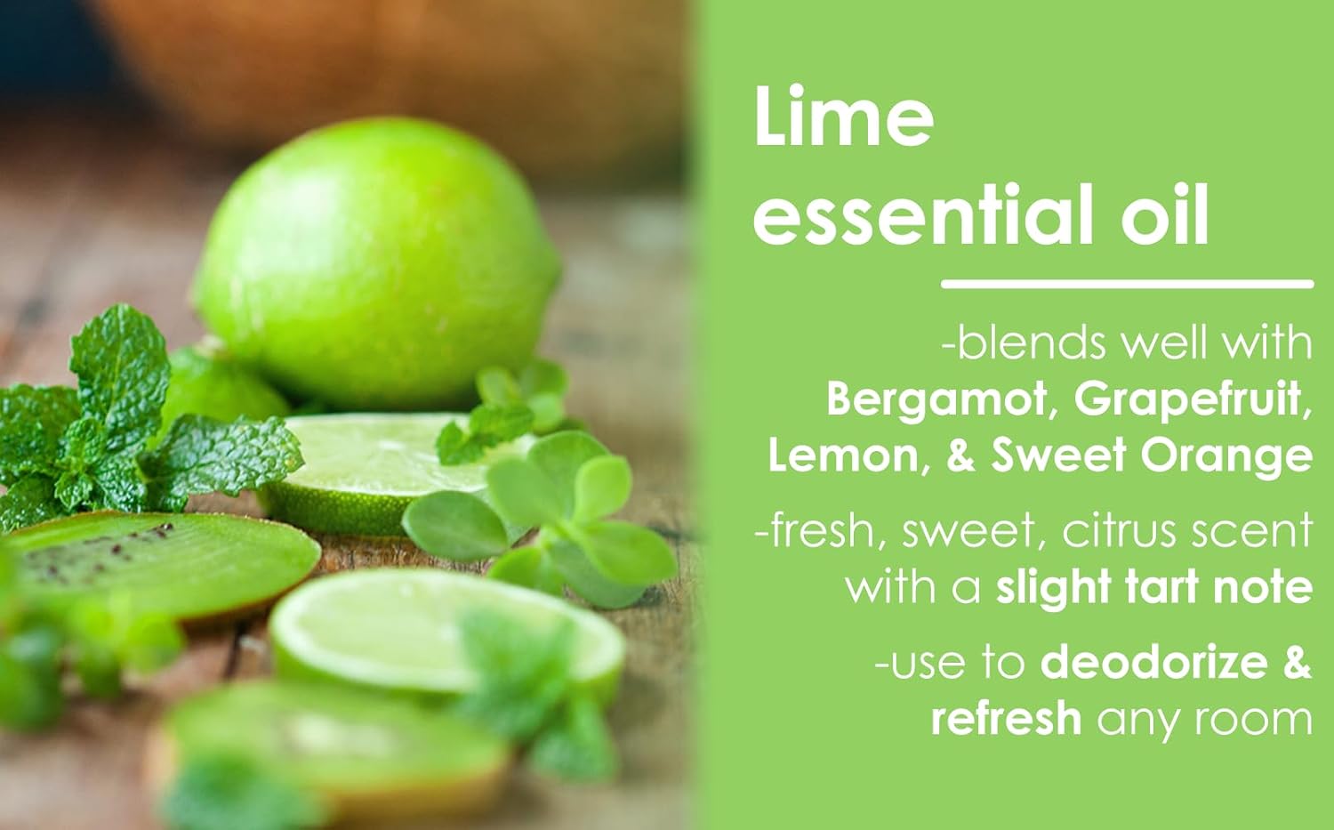 Lime Essential Oil – 8 fl oz (237 ml) Aluminum Bottle w/Plug Cap – 100% Pure Essential Oil – GreenHealth