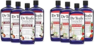Dr Teal's Foaming Bath with Pure Epsom Salt, Shea Butter & Almond, 34 fl oz & Foaming Bath with Pure Epsom Salt, Ashwagandha, 34 fl oz
