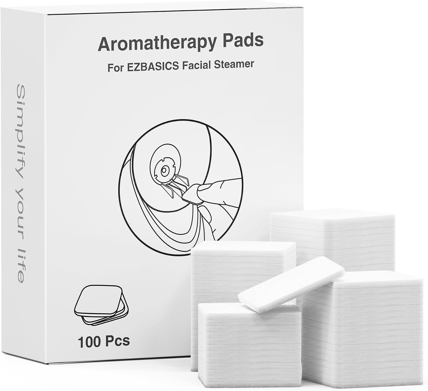 EZBASICS Aromatherapy Pads for Facial Steamer 100 Pcs