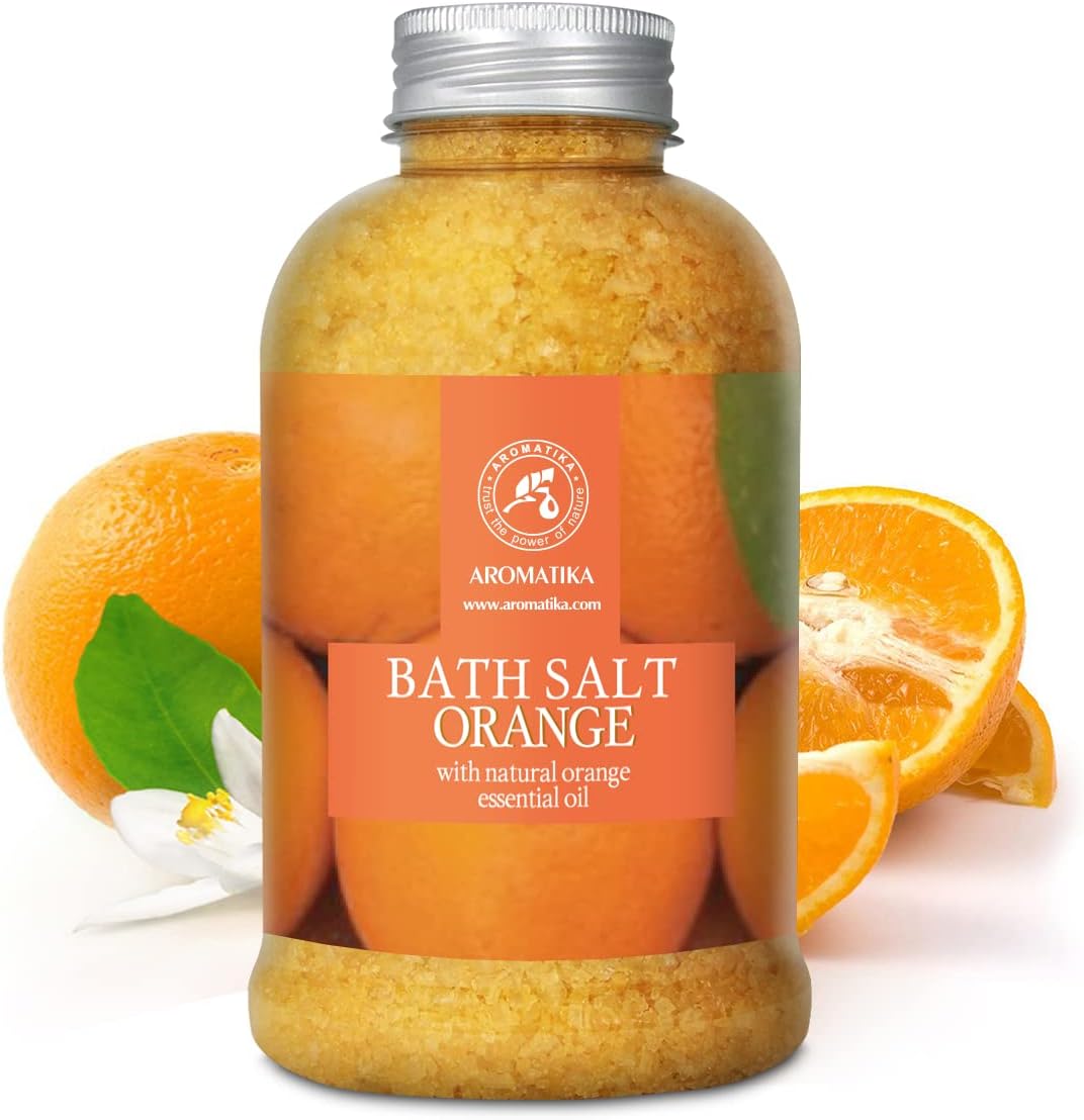 Orange Bath Salts w/Natural Orange Essential Oil 21.16 Oz - Good for Beauty - Bathing - Body Care - Wellness - Spa - Bath