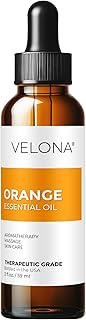 Orange Essential Oil by Velona - 2 Fl Oz | Therapeutic Grade | for Aromatherapy Diffuser, Massage, Skincare, Haircare, Soapmaking | Undiluted