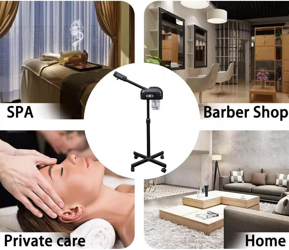 Facial Steamers, Hot Ozone Face Steamer on Wheels for Facial, Professional Skin Care Equipment, Esthetician Steamer for Salon Beauty and Spa, Mist Face Steamer for Skin Care (3)