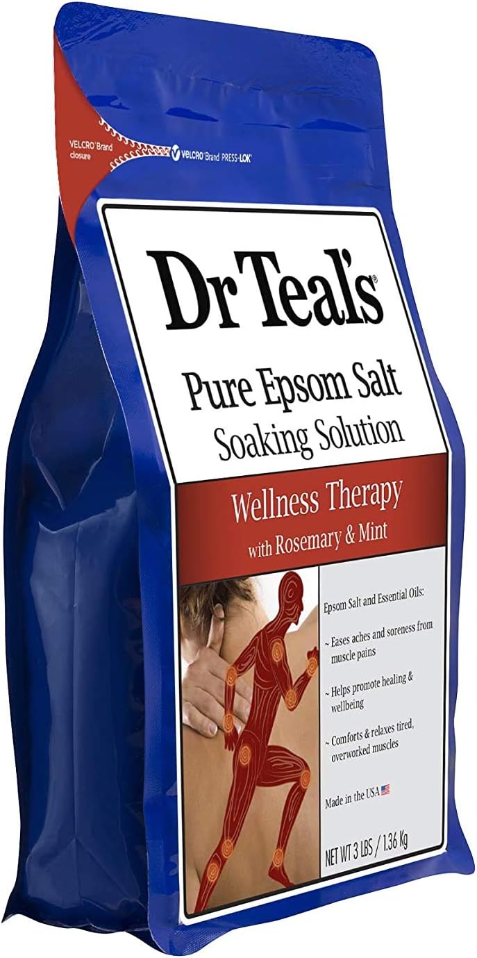 Dr. Teal's Salt Bath Soak Variety Gift Set (2 Pack, 3lbs Ea.) - Relax & Relief Eucalyptus & Spearmint, & Wellness Therapy Rosemary & Mint - Blended with Pure Epsom Salt - Relieve Stress at Home