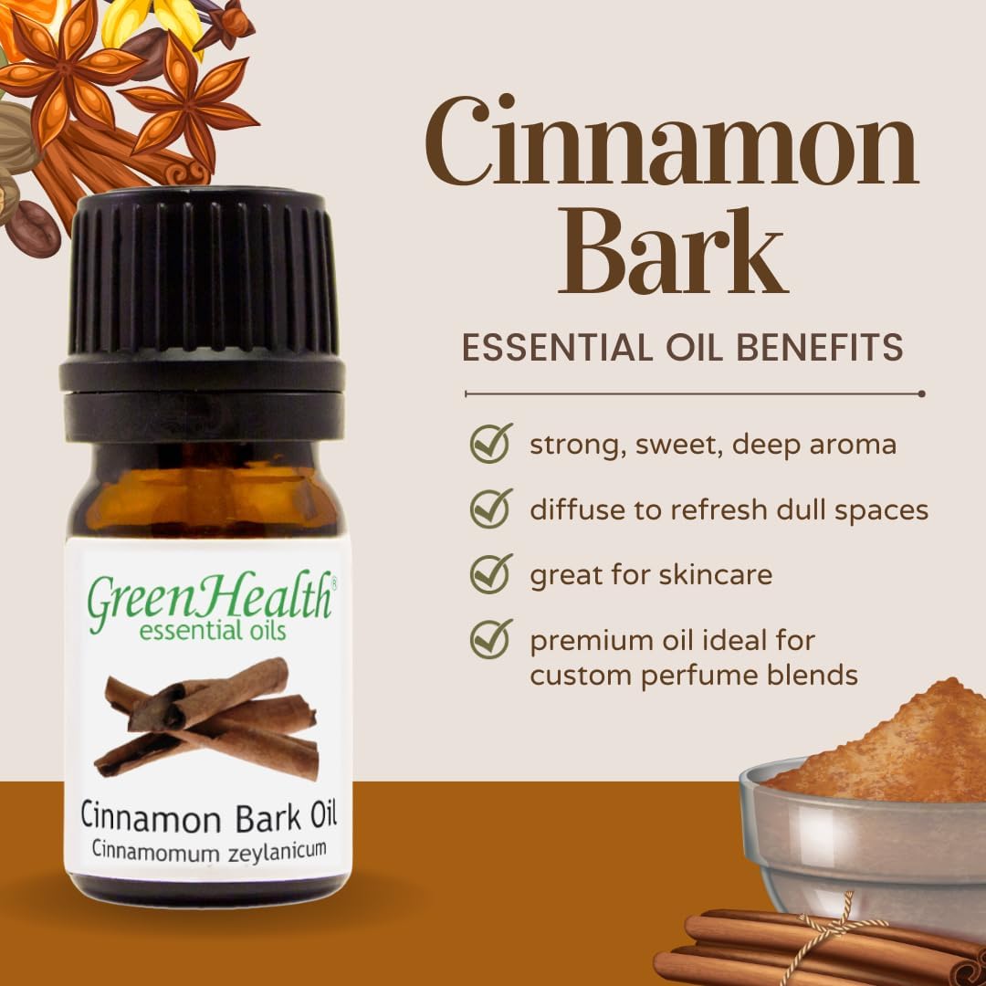 GreenHealth - 5 ml Cinnamon Bark Essential Oil - 100% Pure