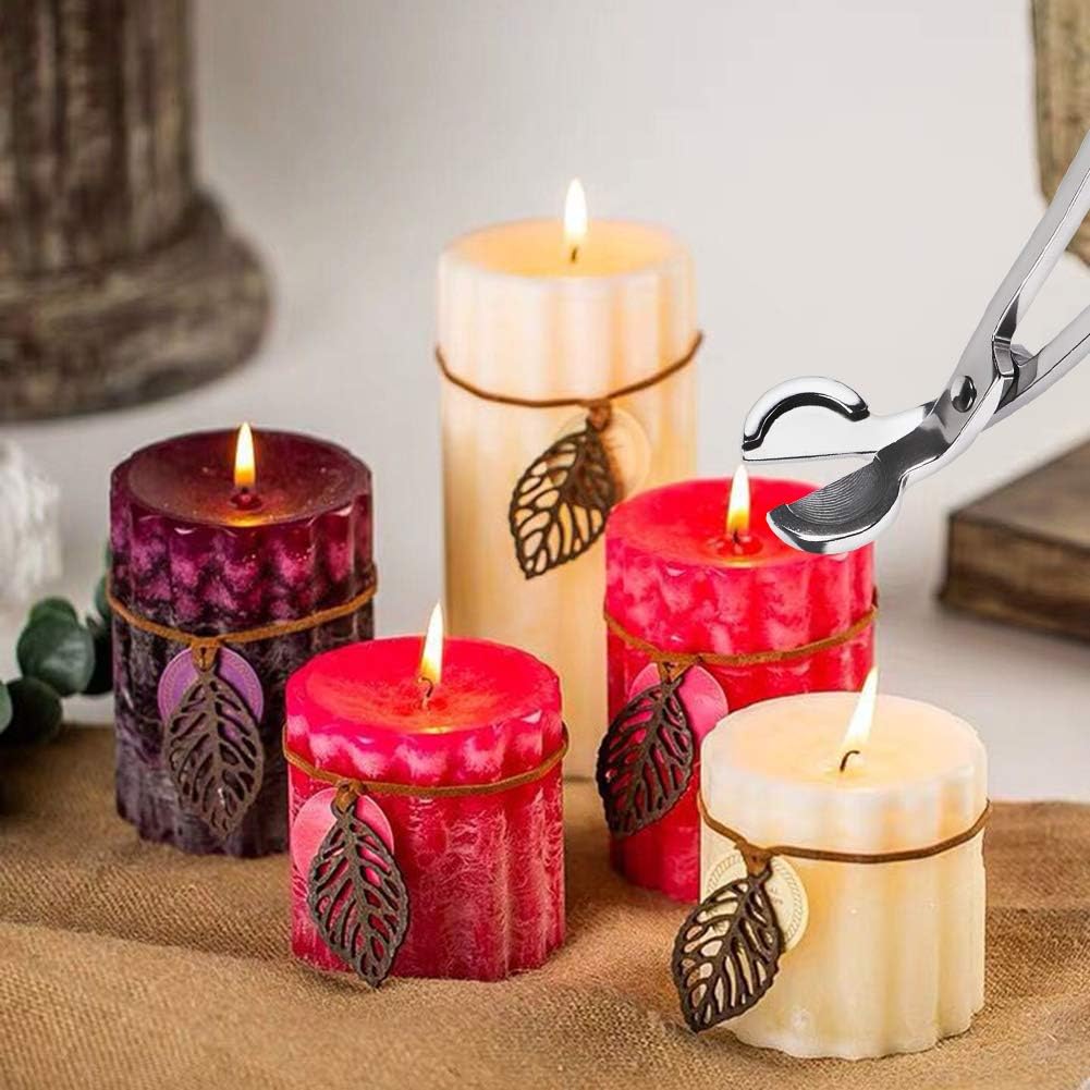 Candle Wick Trimmer, Polished Stainless Steel Wick Clipper Cutter - Reaches Deep Into Candles to Cut Spent Wicks, Allow Cleaner Burn and Prevent Soot Buildup