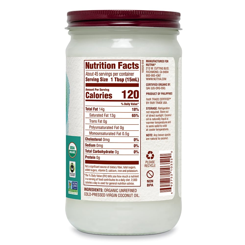 Nutiva, Oil Coconut Virgin Organic, 23 Fl Oz