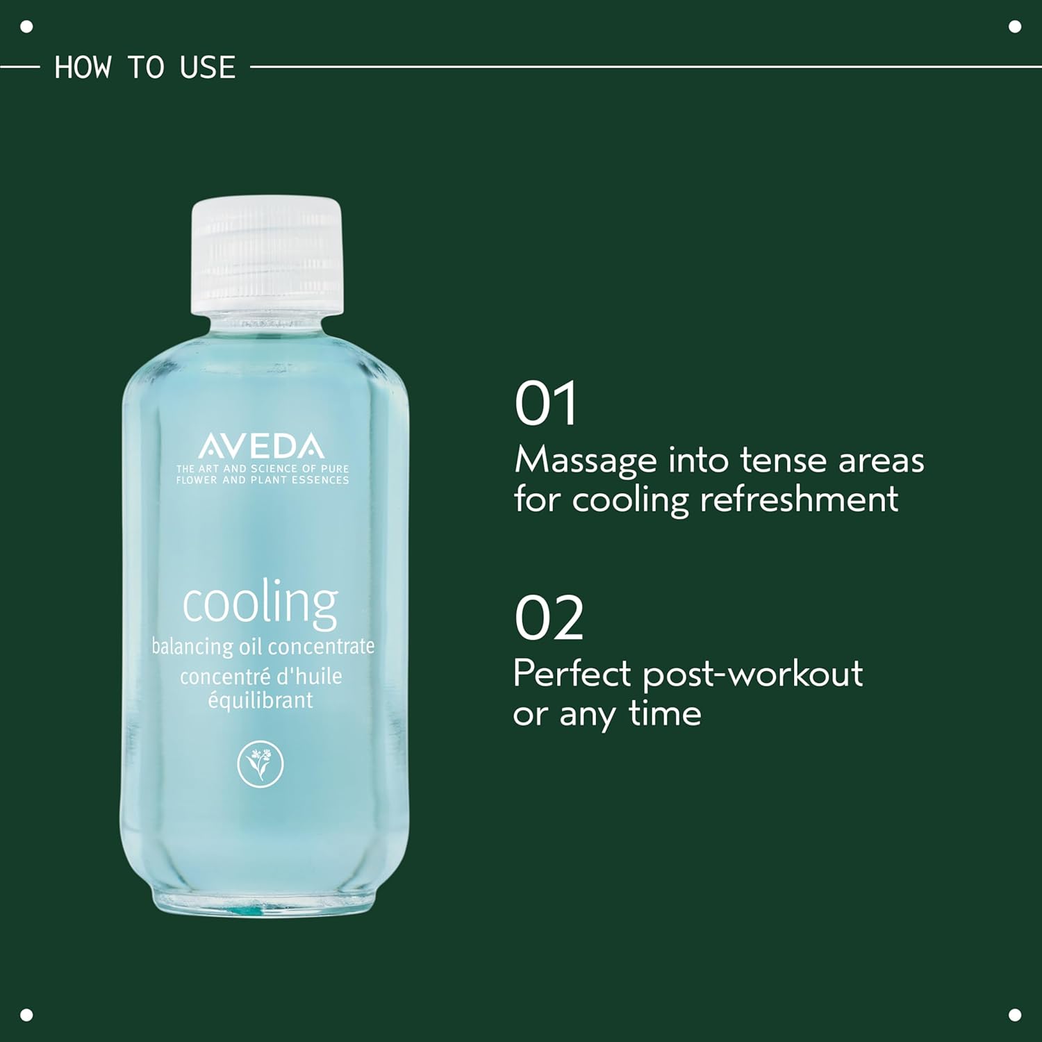 Aveda Cooling Balancing Oil Concentrate | Massage Into Sore, Achy Muscles | with Certified Organic Peppermint, Blue Chamomile | Naturally Derived* Menthol