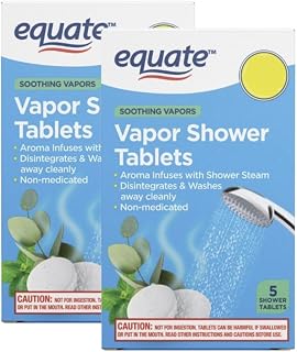 Equate Vapor Shower Tablet, Soothing Vapors with Eucalyptus and Menthol, Non-Medicated, 5 Count, 2 Pack