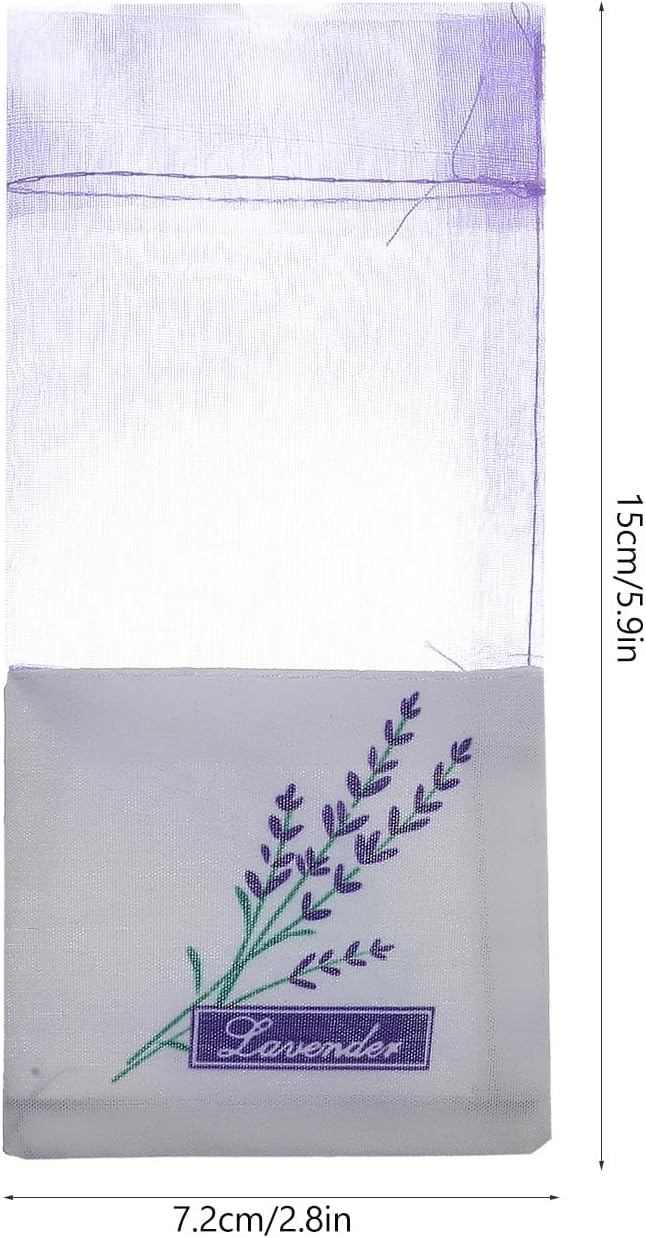 30 Pcs Empty Lavender Sachet Bags, Cotton Floral Scent Pouches with Ribbon Drawstring, Pockets for Dried Flowers Closet Air Freshener Drawer Car Potpourri Jewelry Storage