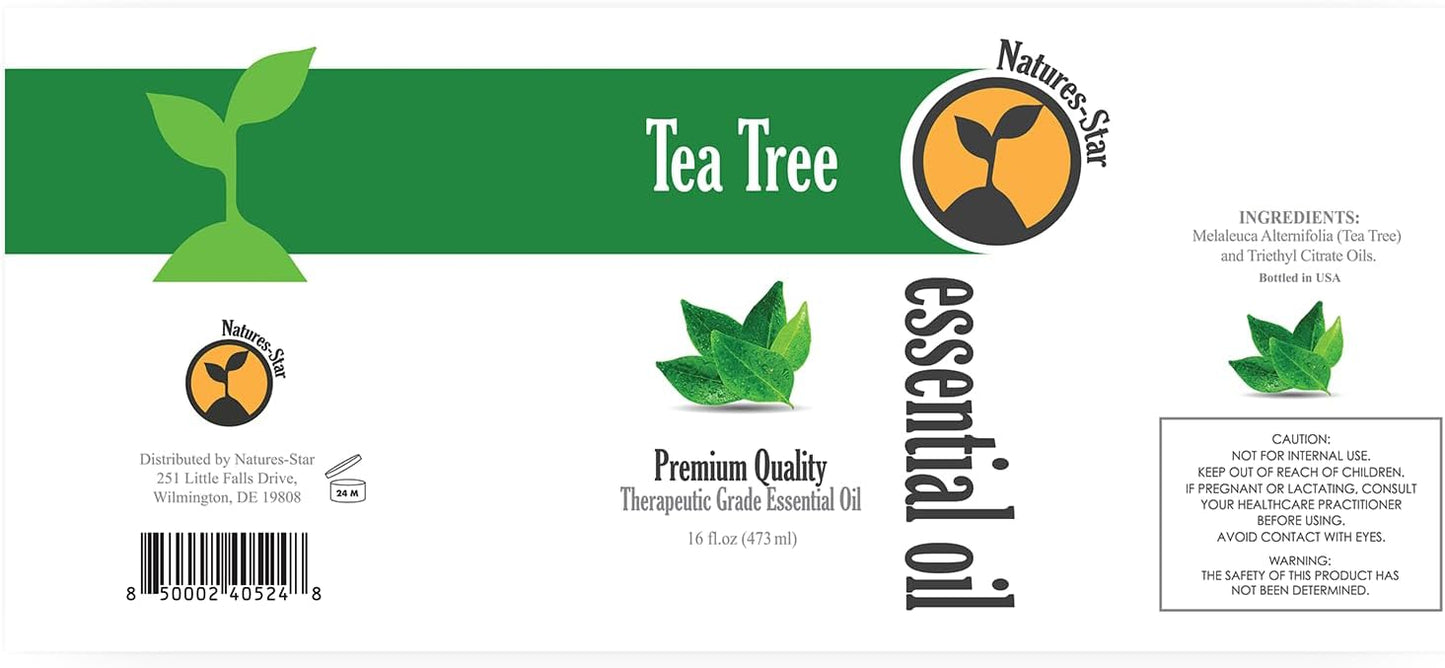 Natures-Star 16oz - Bulk Size Tea Tree Essential Oil (16 Ounce Total) - Therapeutic Grade Essential Oil - 16 Fl Oz Bottle
