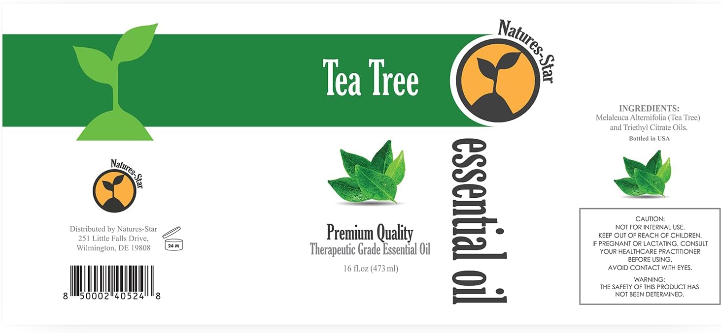 Natures-Star 16oz - Bulk Size Tea Tree Essential Oil (16 Ounce Total) - Therapeutic Grade Essential Oil - 16 Fl Oz Bottle