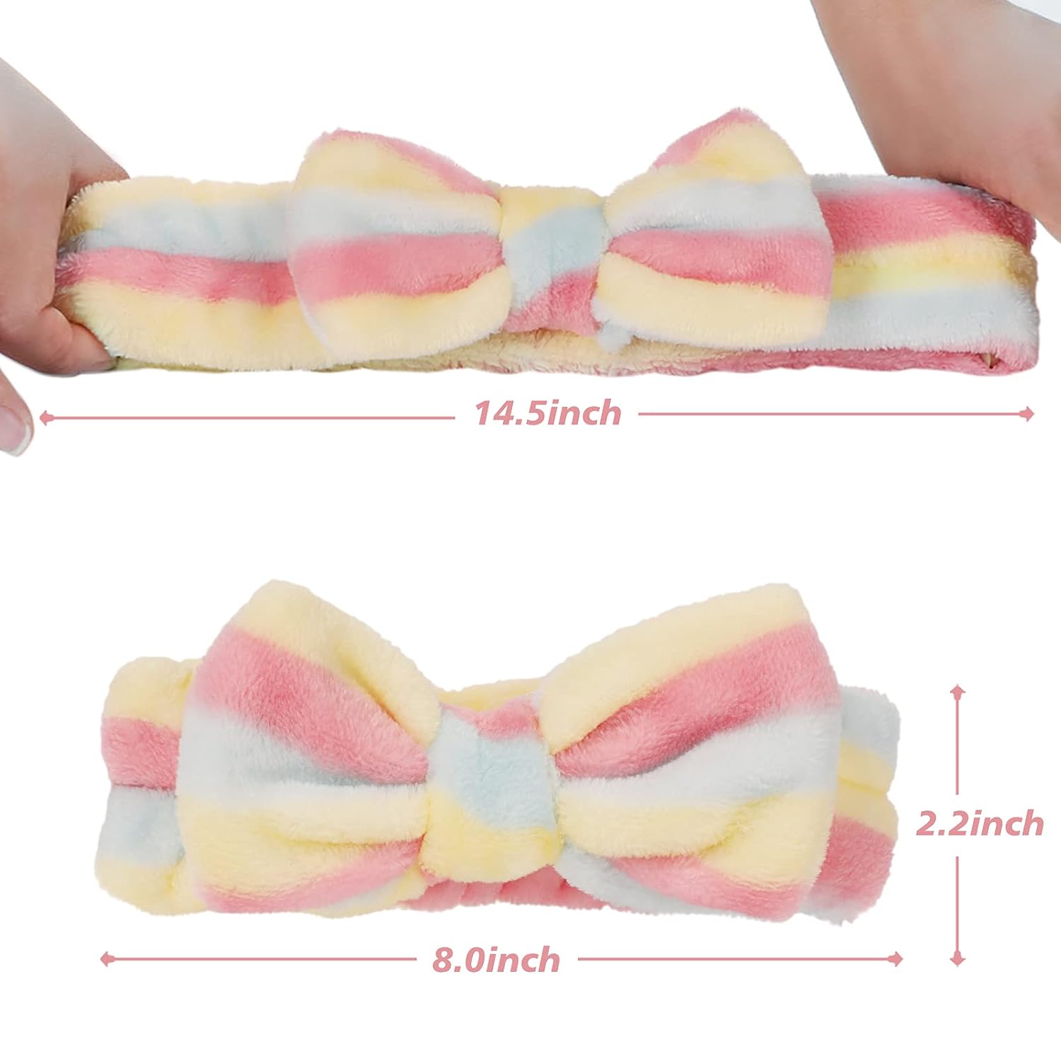 TDHDIKE Stocking Stuffers For Women Teen Girls Spa Headband Bow Facial Makeup Headband(9 Pcs) Soft Headband for Shower Washing Face Nice Gifts for Women Girls.