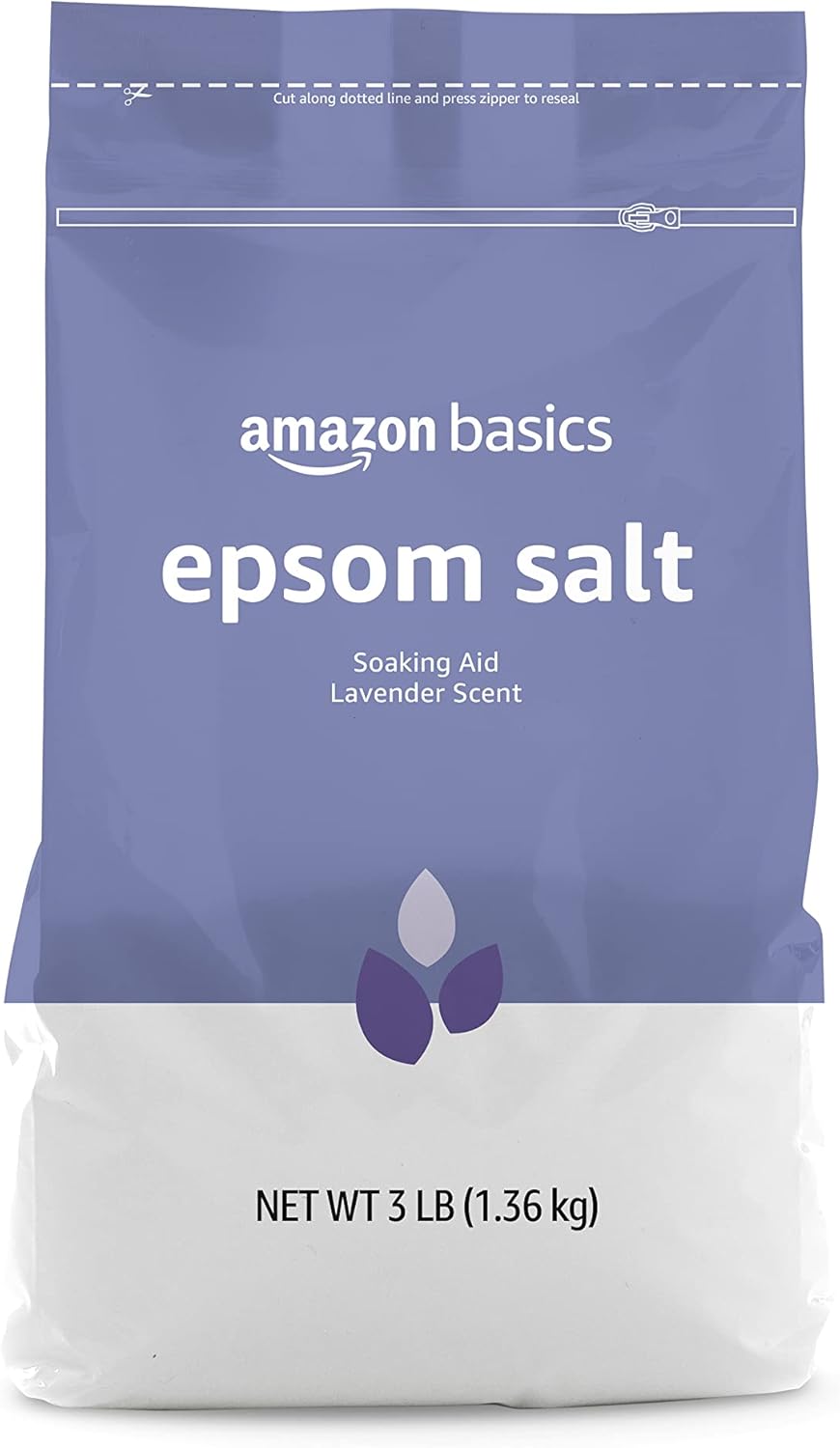 Amazon Basics Epsom Salt Soaking Aid, Lavender Scented, 3 Pound, 6-Pack (Previously Solimo)