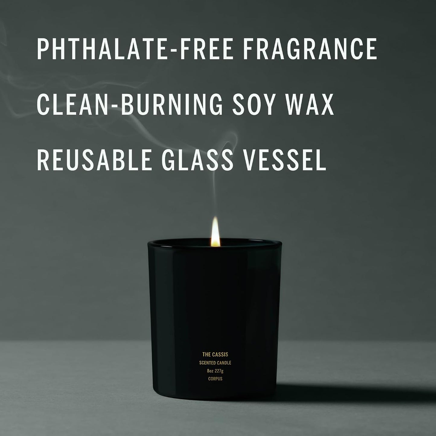 Corpus - The Cassis Luxury Scented Candle | Hand-Poured in the USA with Renewable Soy Wax | 100% Cotton Wick | Long-Lasting 60+ Hour Burn Time (227 g/ 8 oz)