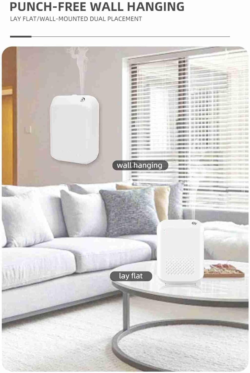 Hotel Waterless Oil Diffuser Cold Air Technology, Smart Scent Diffuser Clean Air Machine Essential Oil, 150ml Aromatherapy Essential,for Home Office Hotel Spa Salon (White)