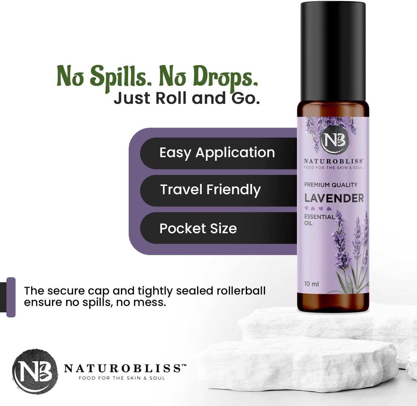 NaturoBliss Lavender Essential Oil Roll On, 10 ml