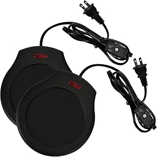 ASAWASA 2Pcs Candle Warmer Plate and Mug Warmer for Large Jar, Safely Releases Scents Without a Flame, Keeps Coffee Tea Milk and Soups Warm in Your Home Office Desktop (Black)