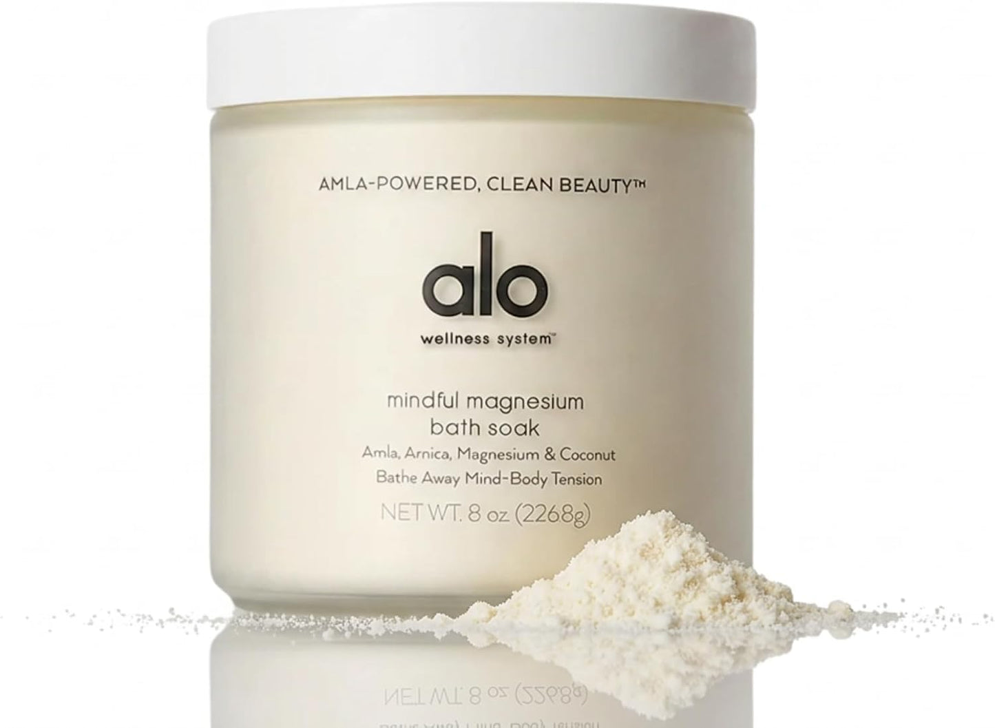 ALO Mindful Magnesium Bath Soak | Magnesium, Arnica & Coconut Oil | Stress Relief, Muscle Recovery & Skin Nourishment | Coconut Citrus Aromatherapy | Vegan, Gluten, Cruelty-Free | 8 oz