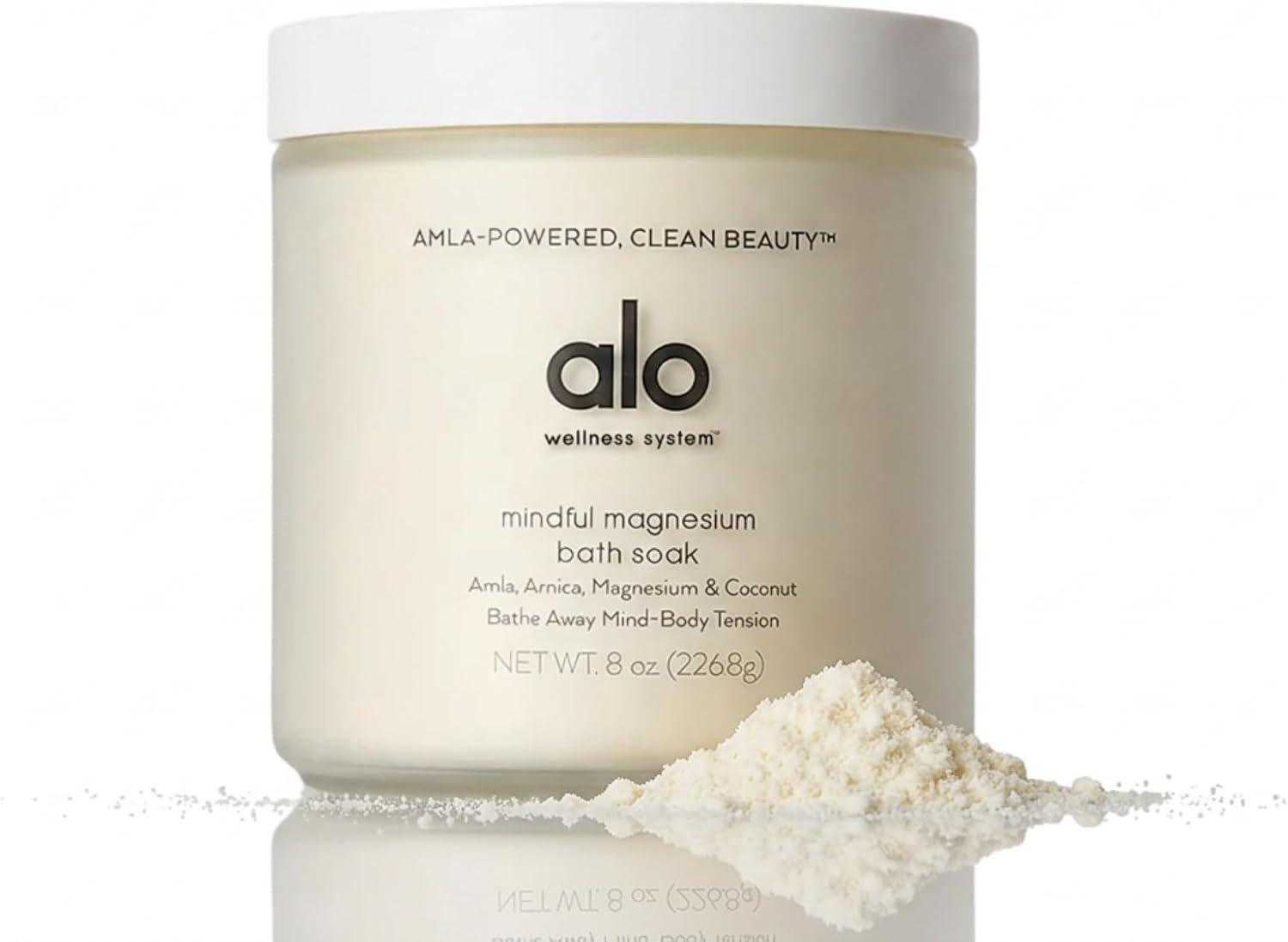 ALO Mindful Magnesium Bath Soak | Magnesium, Arnica & Coconut Oil | Stress Relief, Muscle Recovery & Skin Nourishment | Coconut Citrus Aromatherapy | Vegan, Gluten, Cruelty-Free | 8 oz