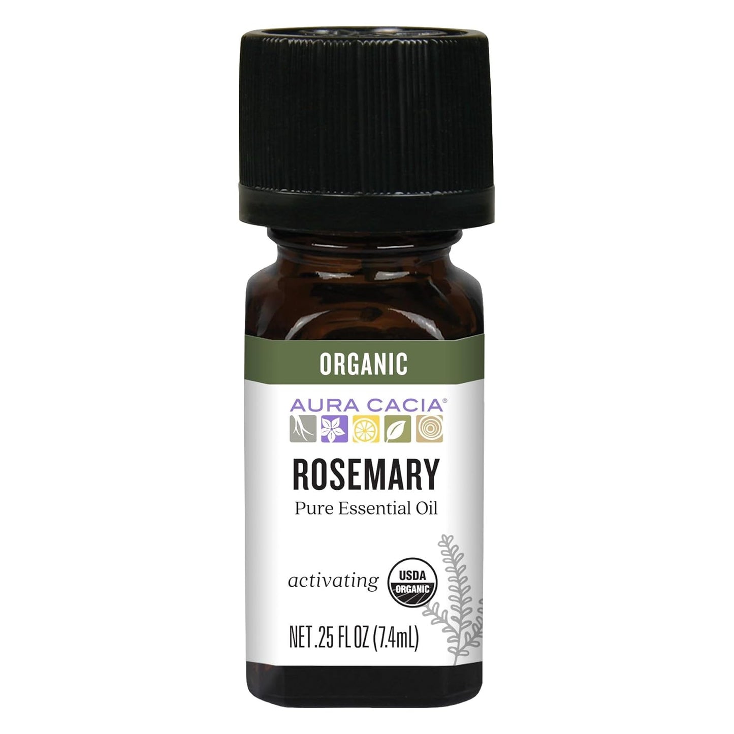 Aura Cacia Aromatherapy 100% Organic Essential Oil, Rosemary - 0.25 Oz