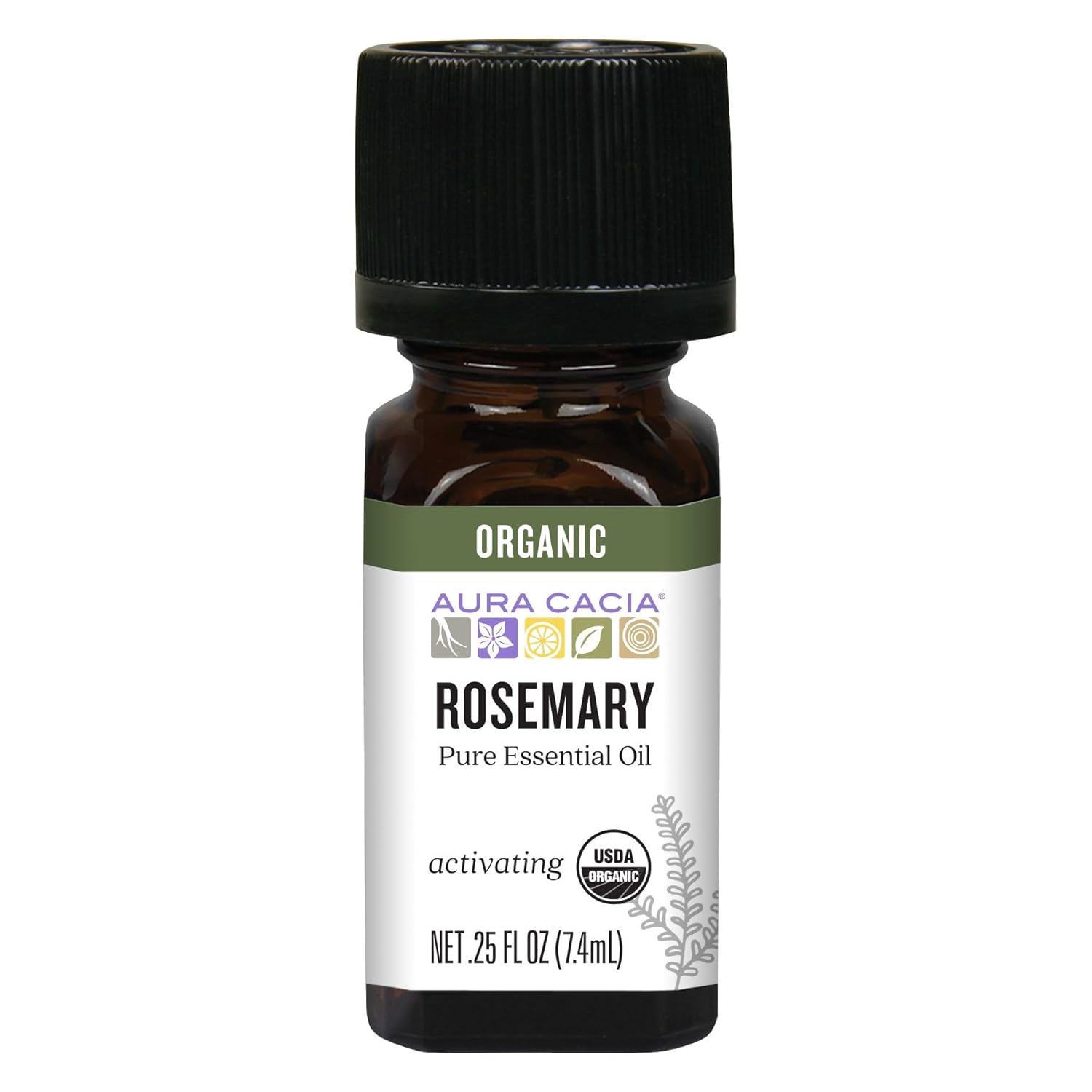 Aura Cacia Aromatherapy 100% Organic Essential Oil, Rosemary - 0.25 Oz