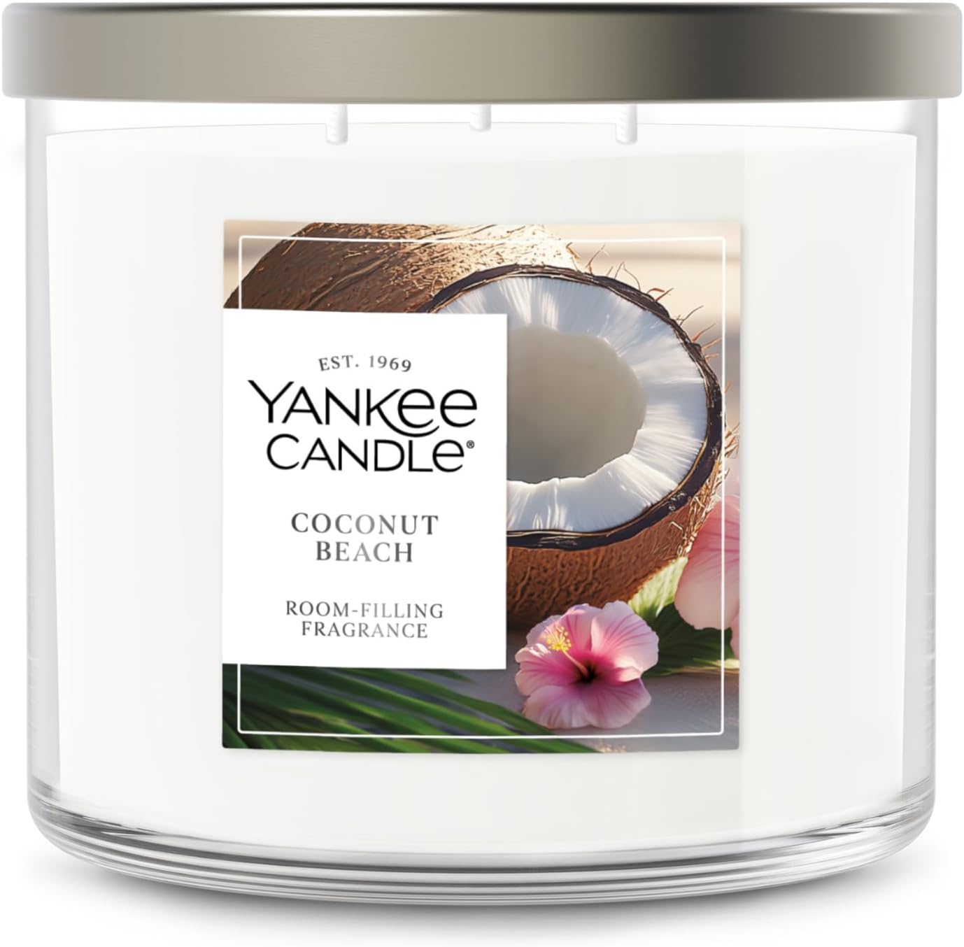Yankee Candle Coconut Beach, Scented Candle, 14.5oz 3-Wick Candle Jar with up to 40 Hours Burn Time, Giftable