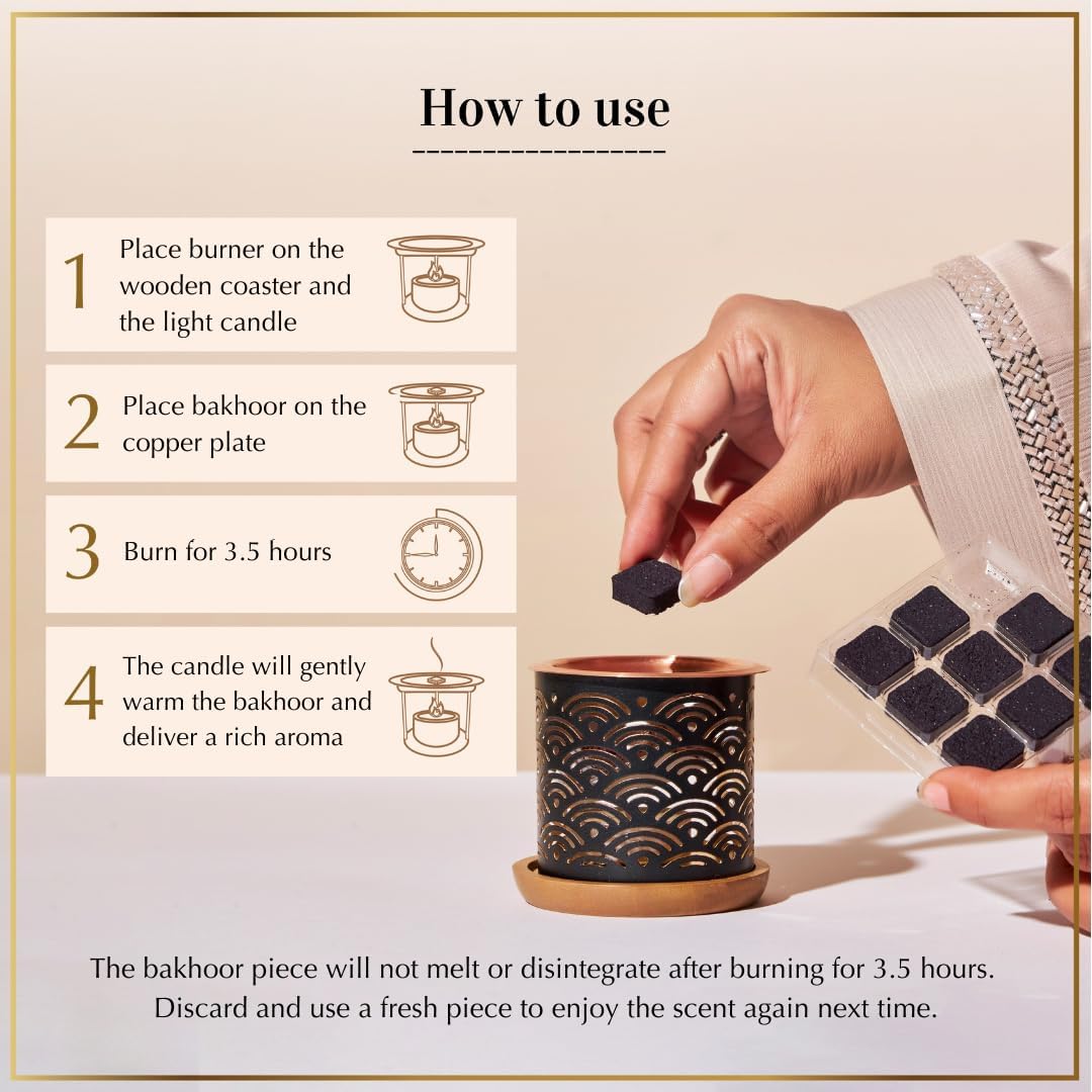 Oud Al Teeb Bakhoor Set by Dukhni | 2 x 9 Piece Each & Rainbow Bakhoor Burner | Arabic Bakhoor Incense | Sweet Fruity Oud Blend | Perfect for Prayer Time | to Relax & Meditate