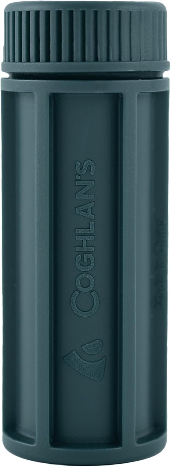 Coghlan's Waterproof Match Box - Durable Outdoor Camping Gear, Essential Survival Kit Accessory, Screw-Top Lid, Compact and Portable Fire Starter Tool for Backpacking, Hiking, Emergency Preparedness