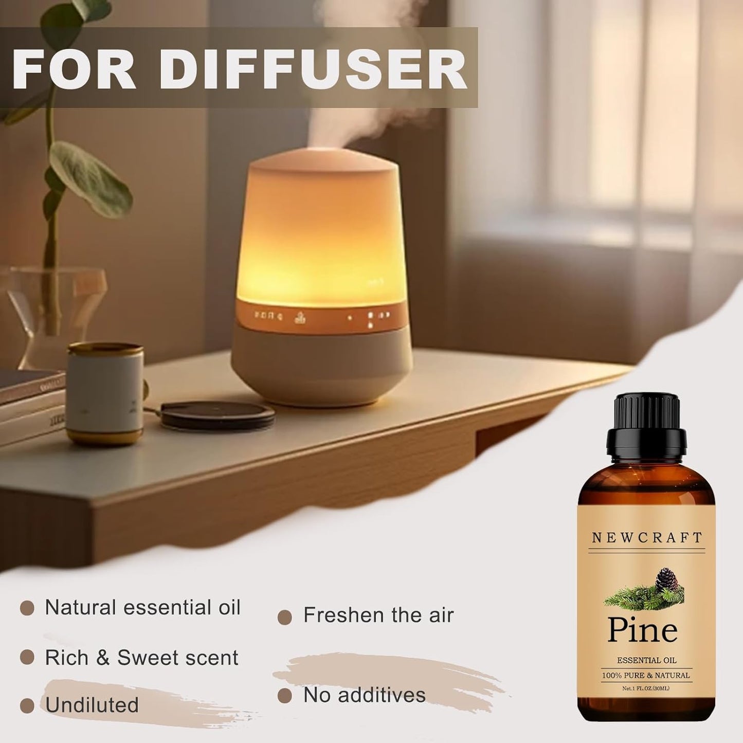 Pine Essential Oils, 100% Pure and Natural Essential Oil for Aromatherapy Diffuser - Pine/1 Fl Oz