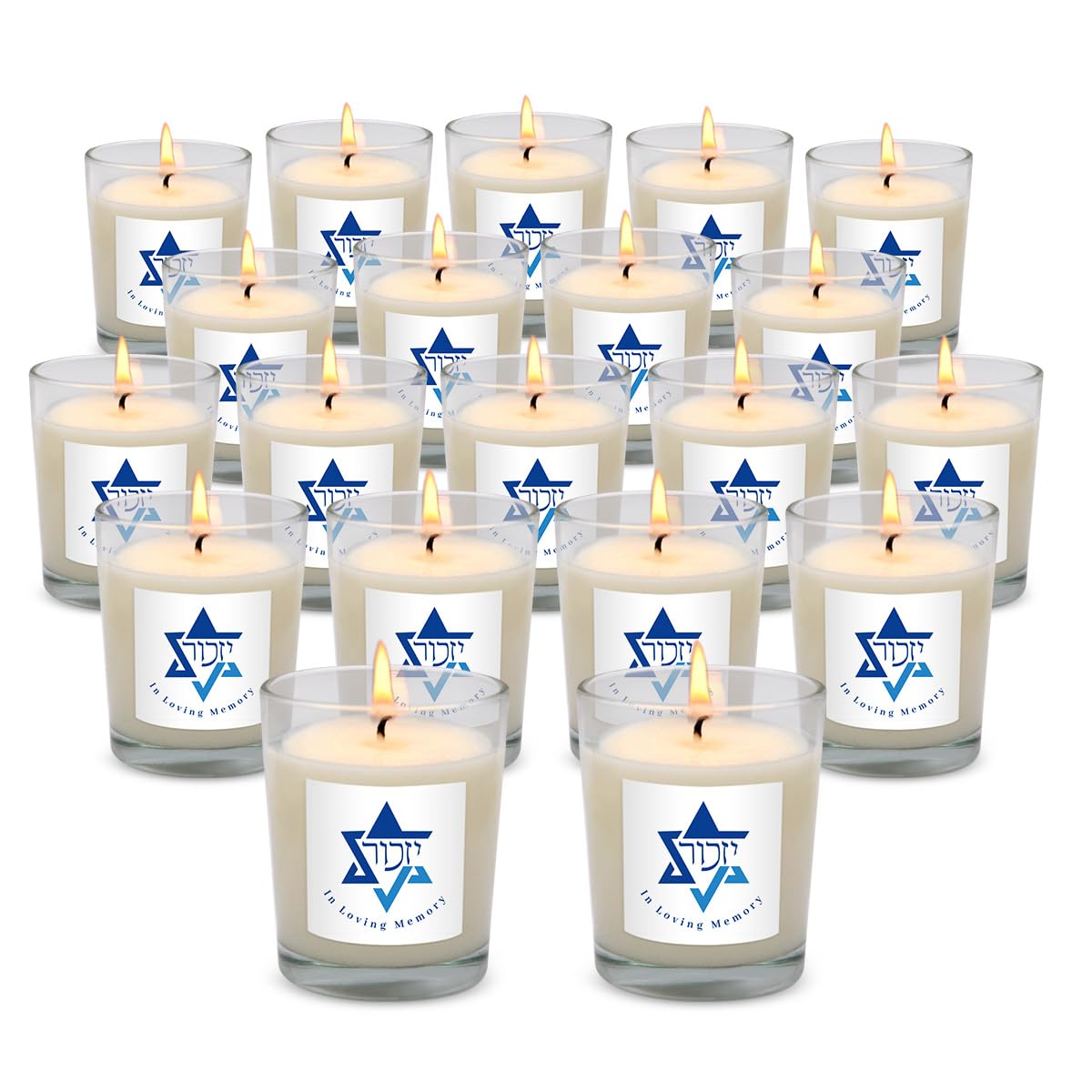 20 Pack White Yahrzeit Candles - Yahrzeit Memorial Candles