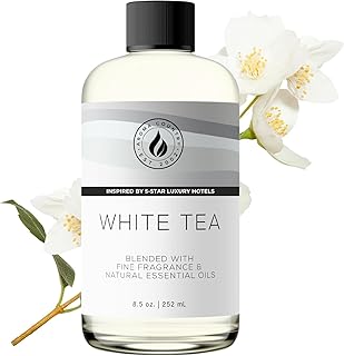 Aroma Country White Tea Diffuser Oil - Luxury Essential Oils for Diffuser Refill & Air Freshener Room Spray, Long-Lasting, Natural Fragrance and Hotel Scent for Diffusers & Machines (8.5 Fl Oz)