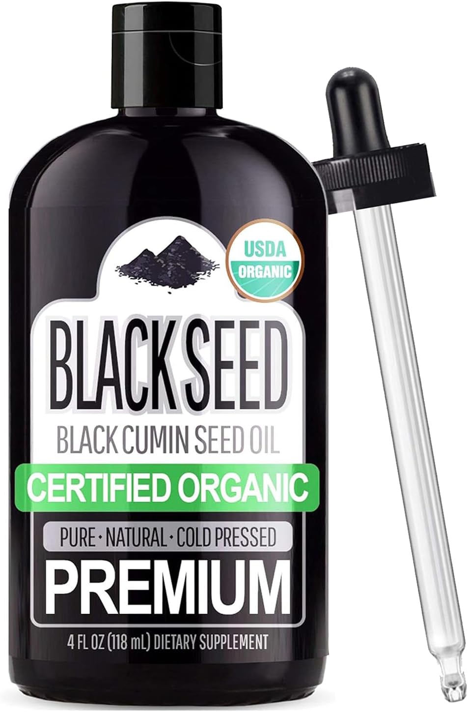 Sun Essential Oils Black Seed Oil 4 Fl Oz (Pack of 1) Cold Pressed Unrefined for Hair Skin Scalp and DIY Beauty