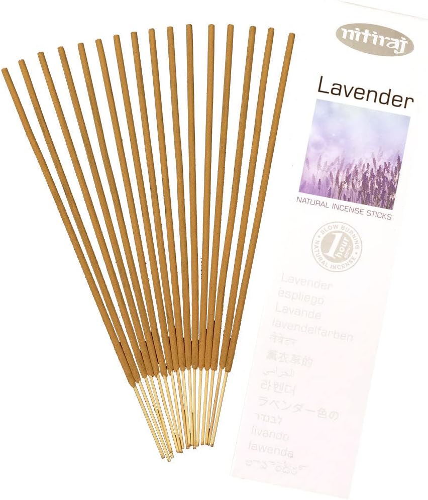Nitiraj Platinum Natural Incense Sticks Slow Burning 1hr. 2Pack Lavender