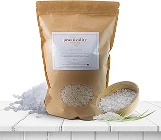 Practicality Pure Magnesium Flakes | Magnesium Salts for Bath | 100% Natural USA-Sourced and Manufactured Magnesium Chloride - Great for Foot & Body, Better Absorption Over Epsom Salt| 64 FLOZ | 1 Pc