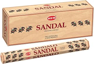 HEM Sandal Incense Sticks – Pack of 6 (120 Sticks) – 9 Inches Long – Perfect for Meditation, Relaxation & Home Fragrance