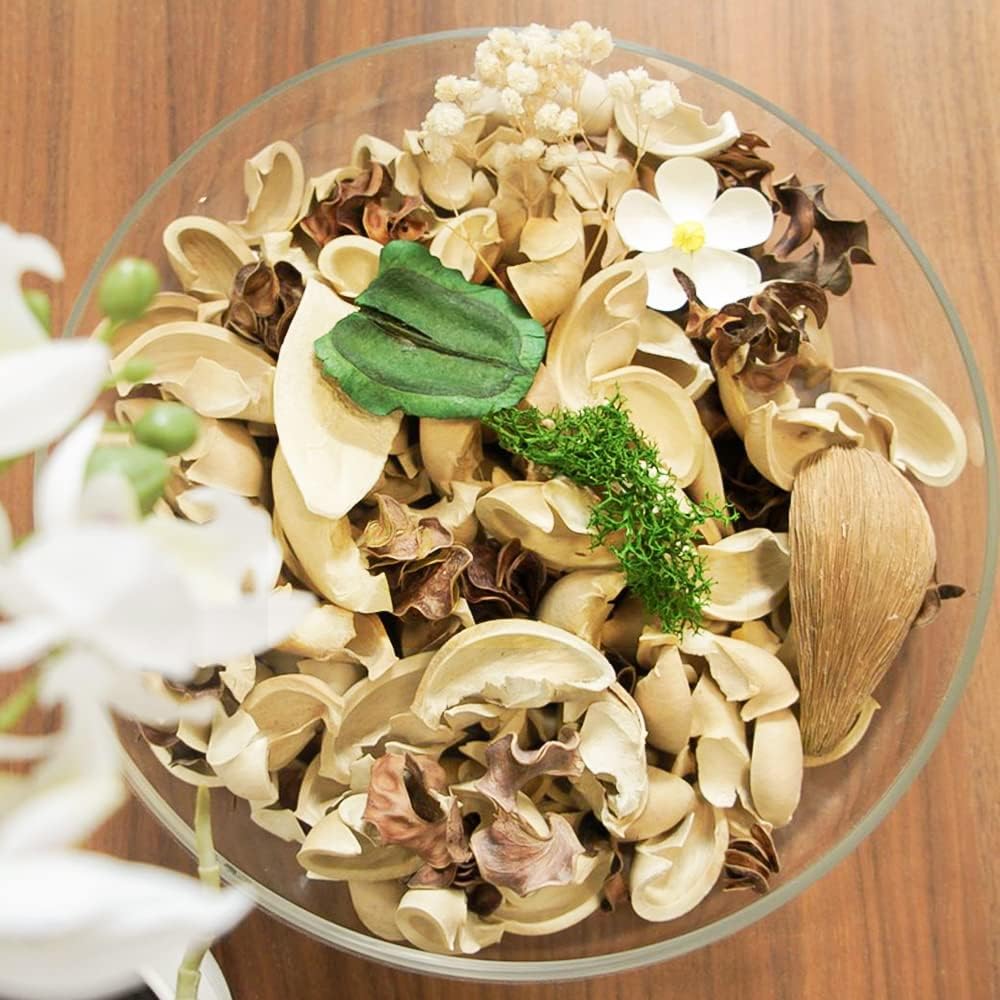 Qingbei Rina Gardenia Potpourri Bags, Gardenia Scented Potpourri Bowl Filler, Vase Filler,Decorative Dried Flower, Home Fragrance Petal, Bathroom Decor(White)