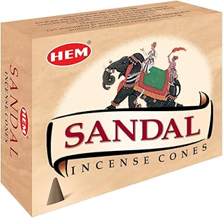 Hem Incense Cones | Natural Aromatic Blend for Purification, Protection & Spiritual Wellness | Long-Lasting Aroma (Sandalwood)
