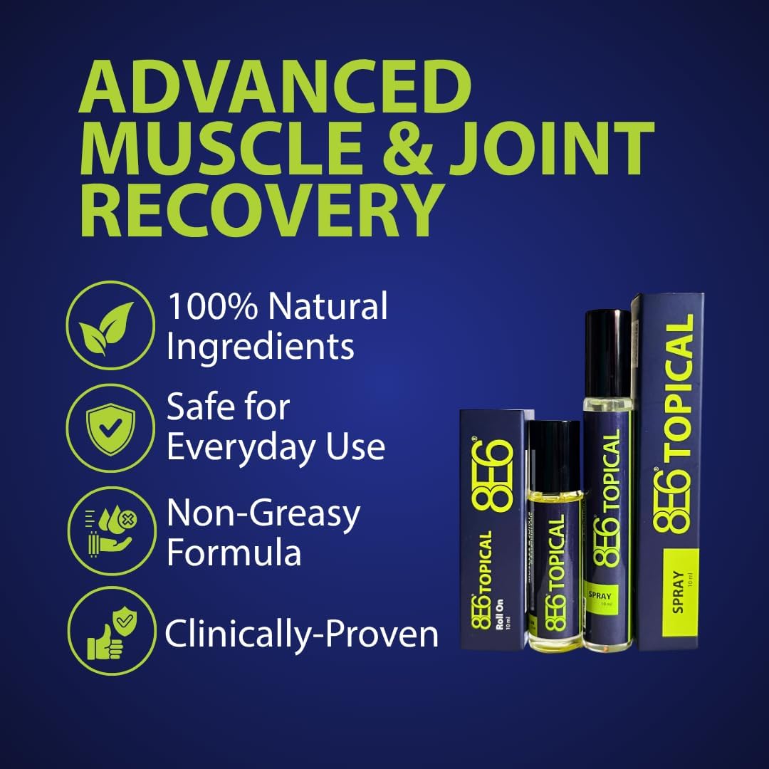 All-Natural 8E6 Cooling Comfort Duo | Menthol Muscle & Joint Cooling 10ML Spray & Roll-On Duo | Targeted Post-Workout Recovery Support, Fast-Absorbing | 41% More Menthol Than Leading Brands