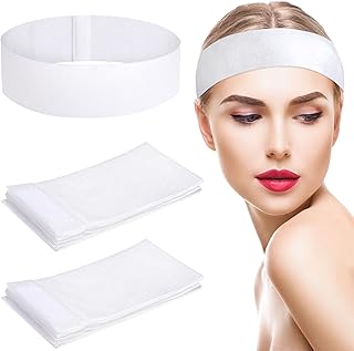 Pimoys Disposable Spa Headband, 30 Count Skincare Facials Headbands for Esthetician Supplies Stretch Headbands Spa Gifts for Mom Women