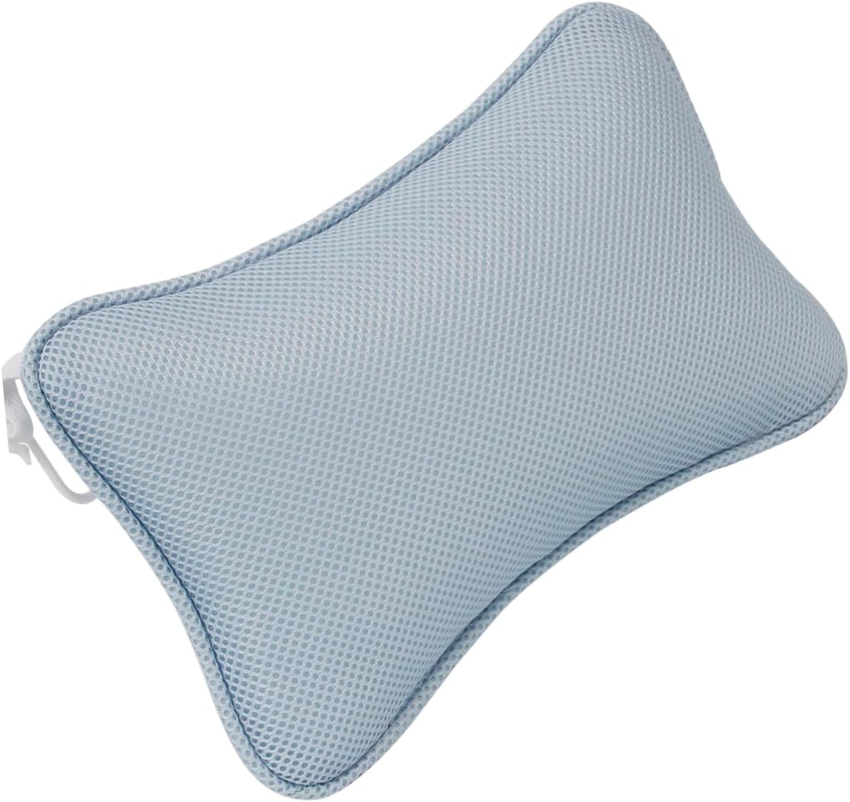 Non-Slip Bathtub Pillow with 2 Suction Cups Mesh Head Neck Shoulder Support Cushion for Oval and Straight-Back Tubs Spa Bath Pad