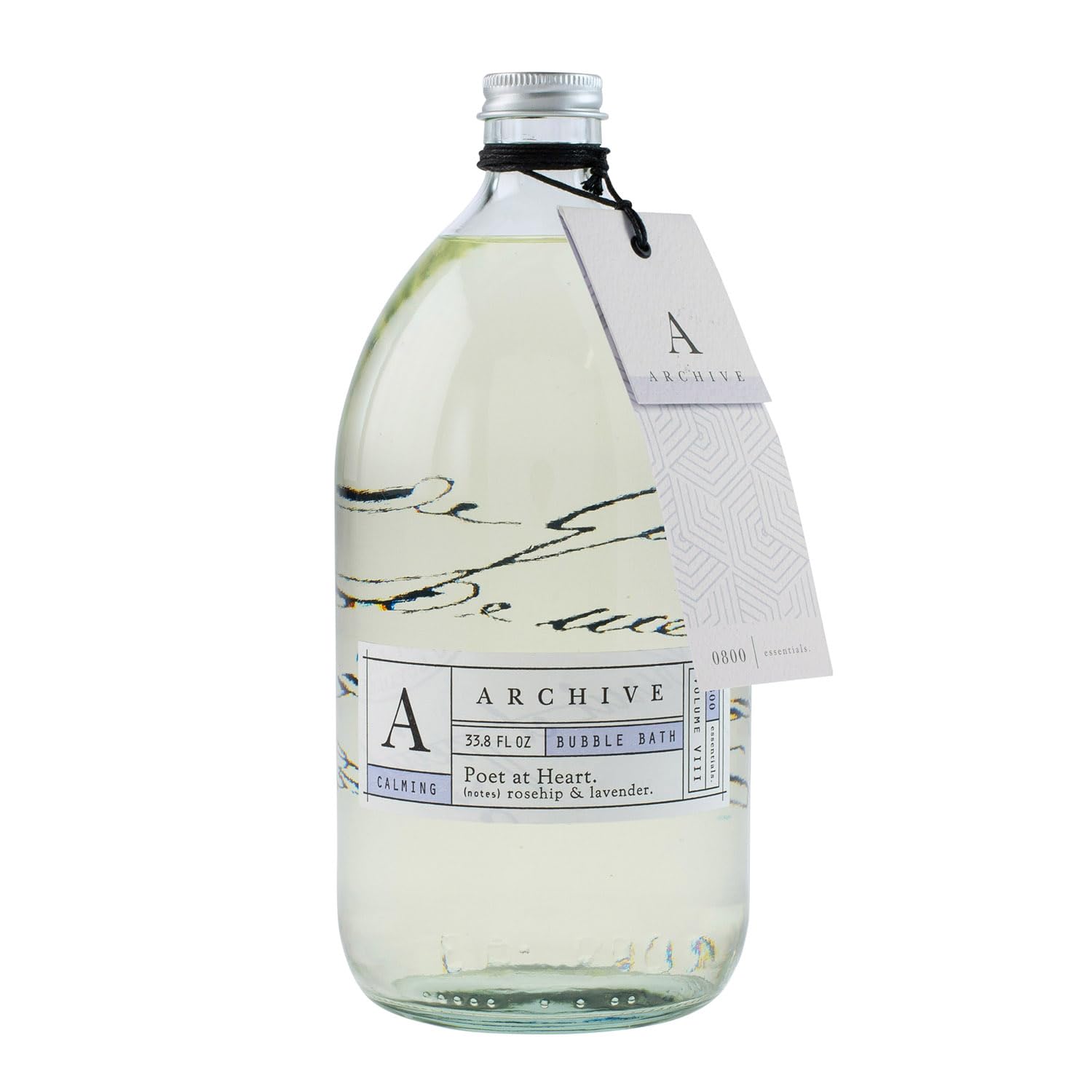 Archive Poet at Heart Bubble Bath for Adults, 33.8 fl. oz. – Lavender & Earthy Rosehip Fragrance – Blend of Natural Oils, Refine Bath Bubbles for Women or Men, Adult Bubble Bath