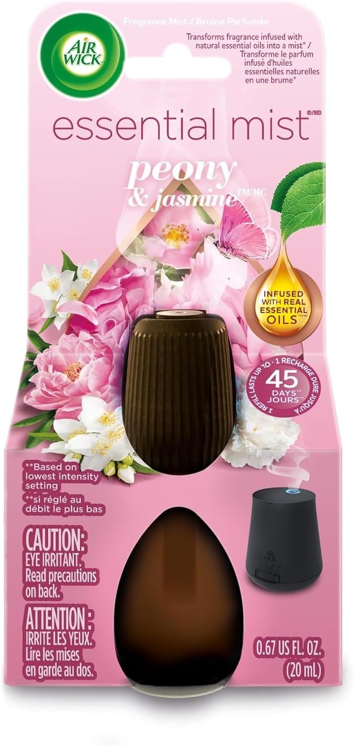 Air Wick Essential Mist Diffuser Oil Refill, Peony &amp; Jasmine, 1 ct