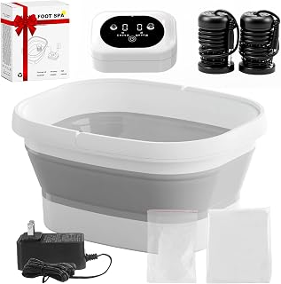 Ionic Foot Bath Detox Machine, Ionic Foot Spa to Remove Toxins with 2 Arrays, 80 Disposable Foot Bath Liners, Detoxification Sea Salt, Folding Bathtub, Gift for Women & Men