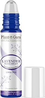 Lavender Essential Oil Roll On 10 ml. 100% Pure Natural Pre-Diluted Therapeutic Grade for Skin, Body and Hair Growth, Great for Aromatherapy Relaxation and Calming.