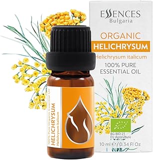 Essences Bulgaria Organic Helichrysum Essential Oil 1/3 Fl Oz | 10ml | Helichrysum italicum | 100% Pure and Natural | Undiluted | Therapeutic Grade | Family Owned Farm | Steam-Distilled | Non-GMO