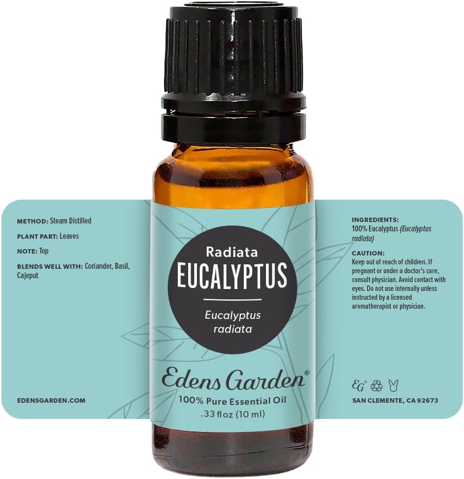 Edens Garden Eucalyptus- Radiata Essential Oil- 100% Pure Premium Grade, Undiluted, Natural, Therapeutic, Aromatherapy, The Best for Diffuser, Laundry, Hair, Humidifiers 10 ml (.33 fl oz)